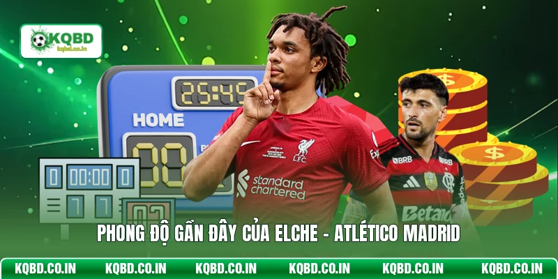 Phong độ gần đây của Elche - Atlético Madrid